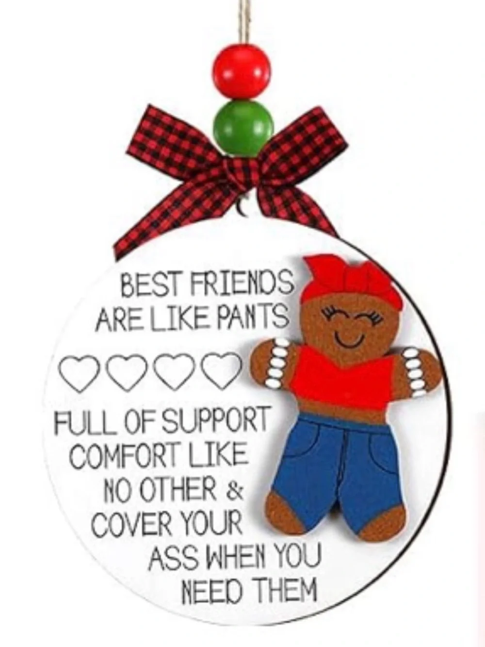 FunnyBest Friend Christmas Hanging Ornament 2026 Wooden -New - Choose 1